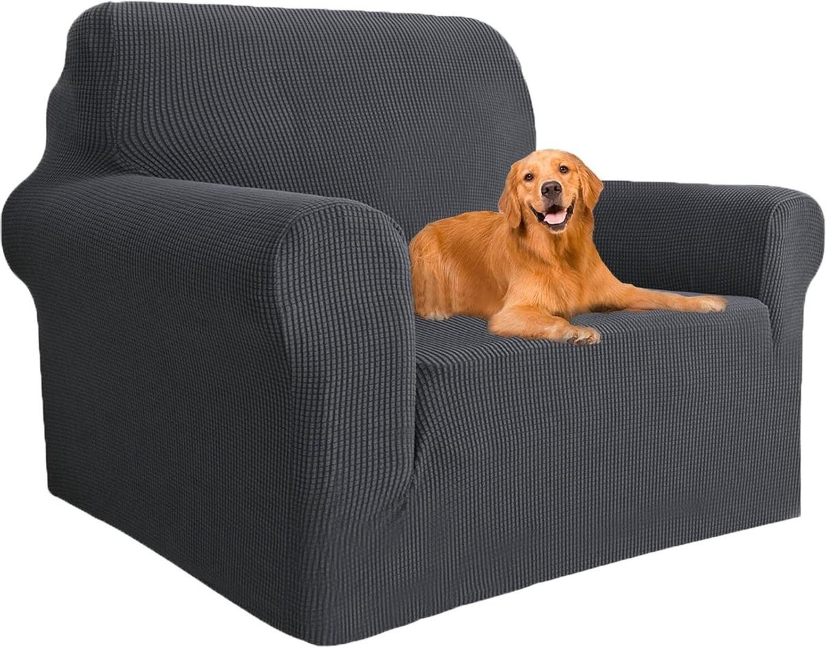 Bankhoes Stretch Universele Sofahoes voor 1 Zitbank - Donkergrijs