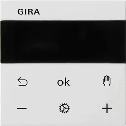 Gira System 55 Bedienelement, weiß, mit Abdeckung, glänzend, mit LED-Anzeige