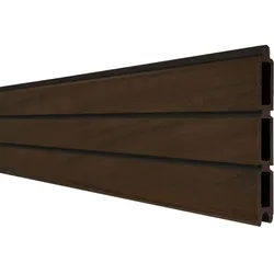 GroJa Solid Rhombus BPC-Steckzaun Sichtschutzzaun Walnuss co-extrudiert, Einzelprofil Sichtschutz Steckzaun Rhombuszaun