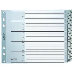 Leitz Kunststoffregister »1262« A-Z halb A4 grau, 23.8 cm