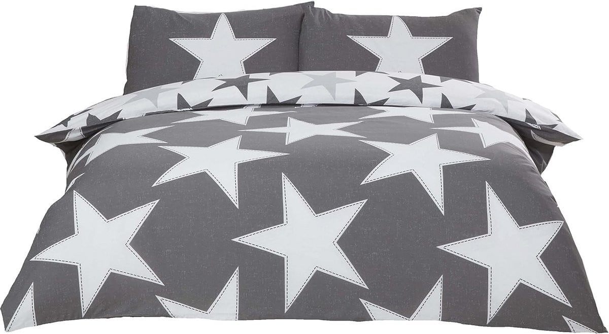 Grijs Omkeerbaar Dekbedovertrek Bed Set voor Eenpersoonsbed