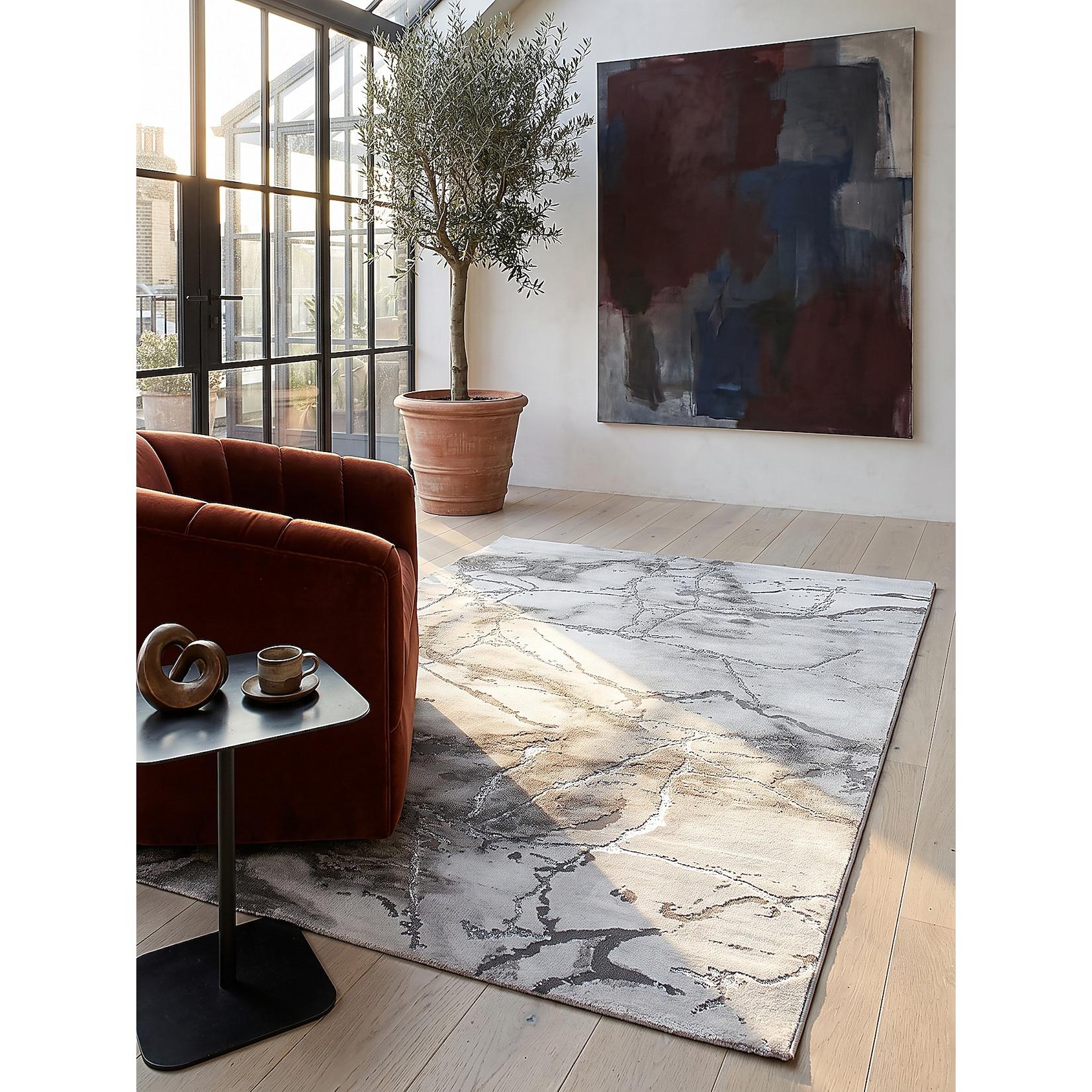 Teppich Polypropylen Grau 120x170 cm - SVEDA Kadima Design