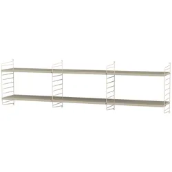 Langes Wandregal 2 Ebenen Beige Beige