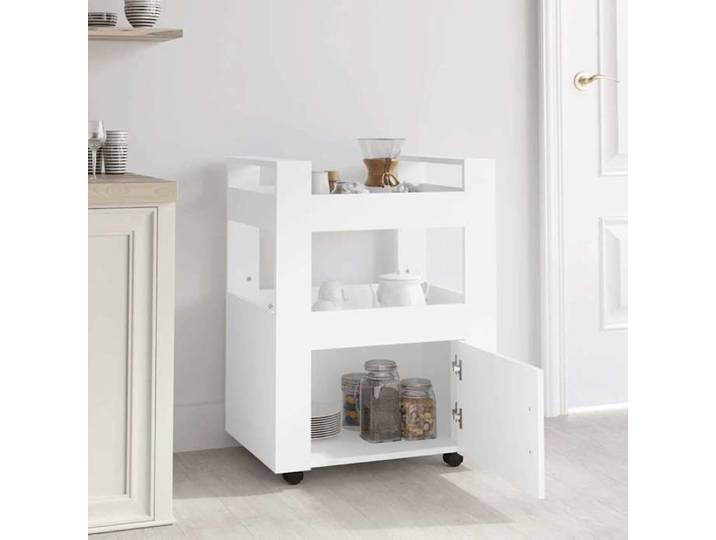 NEW Blanc Desserte Chariots & îlots - - Chariot de cuisine Blanc 60x45x80 cm Bois d'ingénierie - design moderne(1parcel)32497