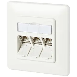 Metz Connect, Steckdose, CONNECT C6Amodul 3 Port 180°M UP reinweiss