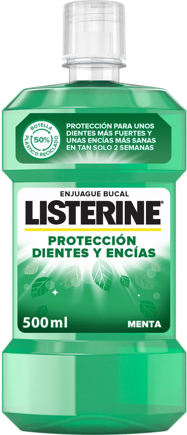 LISTERINE  Enjuague Bucal Protección Dientes y Encías Menta 500ml