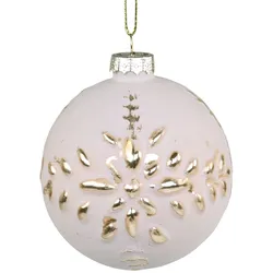 Chic Antique Weihnachtskugel mit Goldmuster Fleur, Ø 8 cm, antique puder