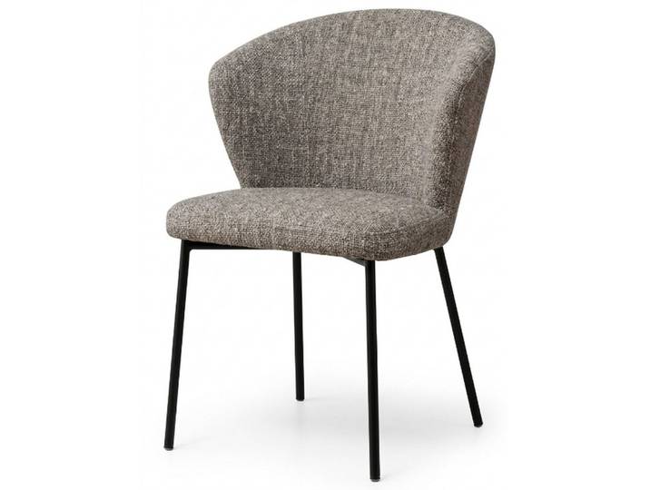 JVmoebel Esszimmerstuhl Design Esszimmerstuhl Graubeige Melange Stoff Polsterstuhl Skandi Edel (1 St), Made in Europa
