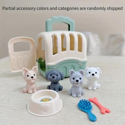 Uplift Treasures Cute Dog Doll Basket Playset light Green