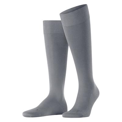 Kniestrümpfe FALKE "Energizing Cotton", Damen, Gr. 45-46, grau (pavement), Materialmix, unifarben, normal, Socken Kniestrümpfe, Stützwirkung, verbesserte Sauerstoffversorgung, atmungsaktiv