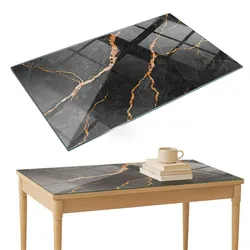 TISCHPLATTE 120x80 cm Marmormuster mit Adern