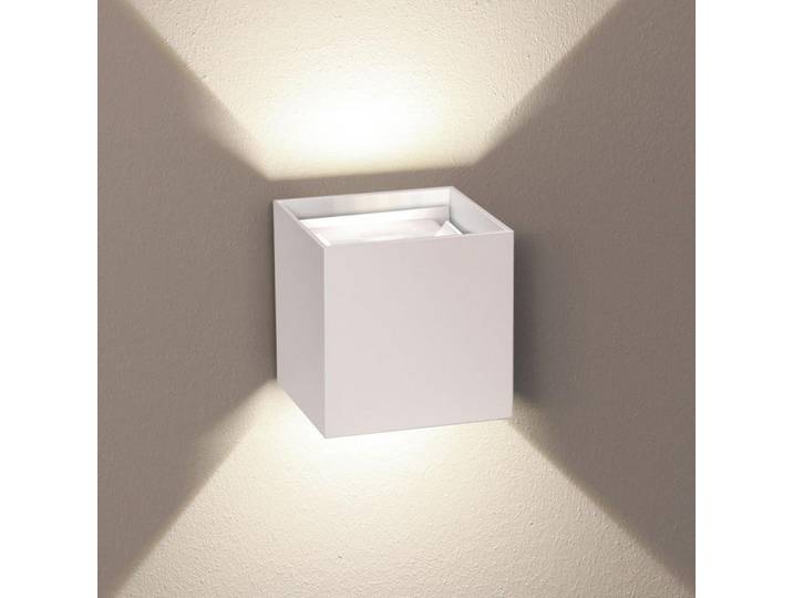 s.luce Led-Wandlampe Ixa High Power Weiß Quadratisch, Metall, LED integrated, 10x10x10 cm, Lampen & Leuchten, Innenbeleuchtung, Wandleuchten
