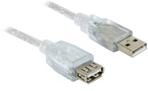 Delock USB-Kabel USB 2.0 USB-A Stecker, USB-A Buchse 1.80m Weiß 82239