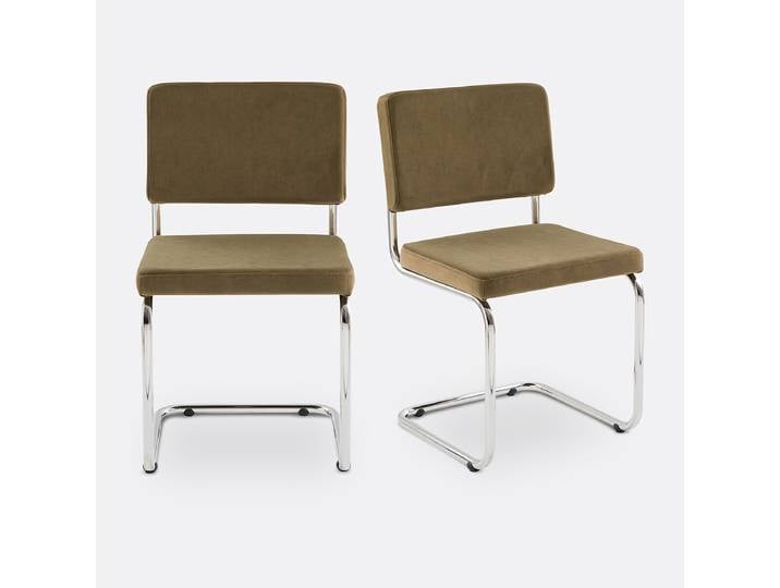 LA REDOUTE Lot de 2 chaises velours Sarva Vert Kaki