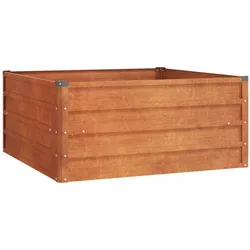 Helloshop26 - Hochbeet für Pflanzen Blumen Terrasse Garten Rostoptik 100 x 100 x 45 cm brauner Cortenstahl 02_0039856