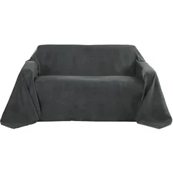 TAGESDECKE Romantica Wildleder Optik 210/280 cm Anthrazit