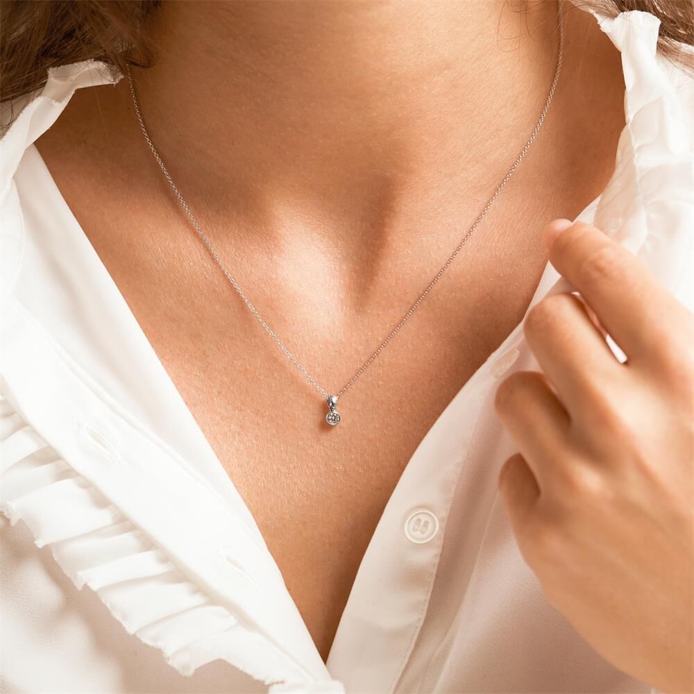 Brilladia Kette aus 585er Weißgold mit Brillant silber
