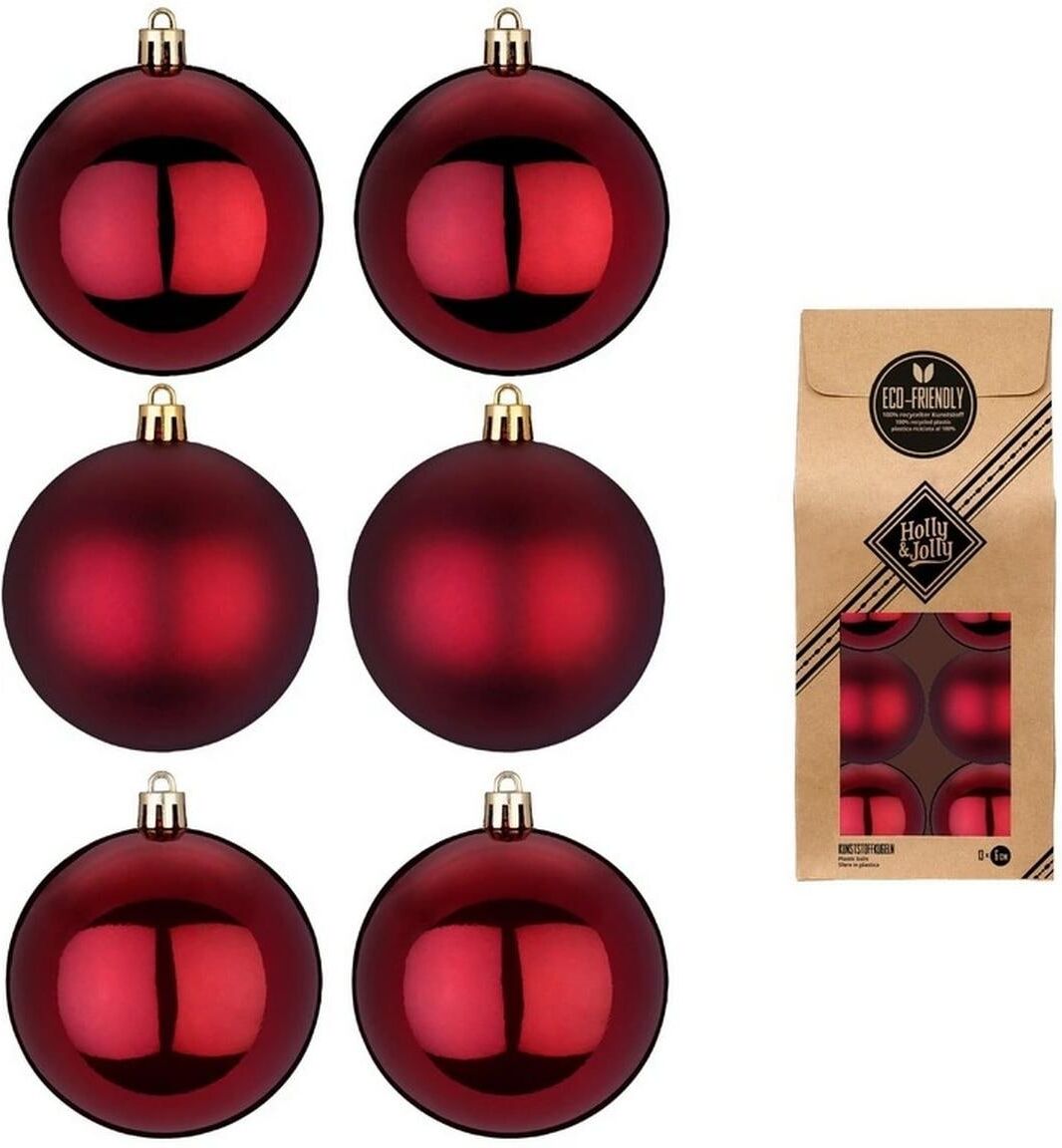 Weihnachtsbaumkugel "Holly & Jolly Weihnachtskugel 6 cm, 13 Stück", rot (kirschrot), Weihnachtsbaumkugeln, Weihnachtsbaumkugel kirschrot Einheitsgröße