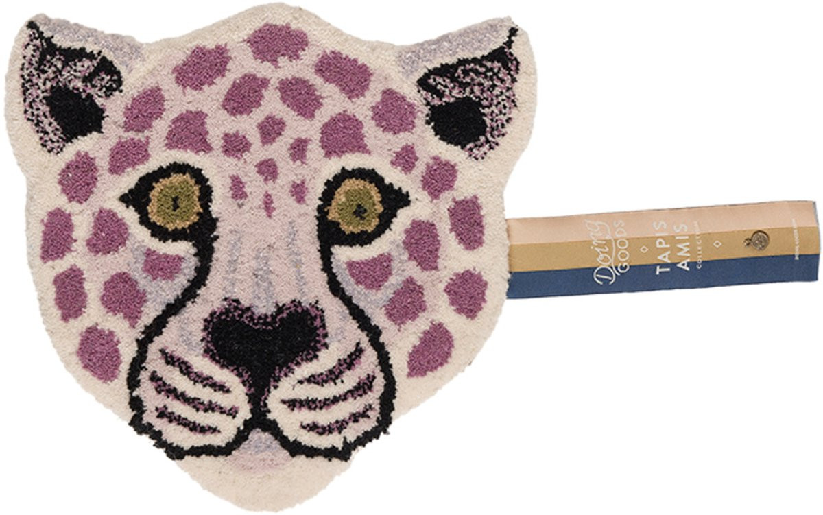 Doing Goods Lilly Leopard Head Vloerkleed voor kinderen - Lila