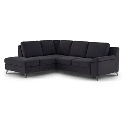 COTTA Ecksofa mit Funktion Boom Stoff Grau Charcoal