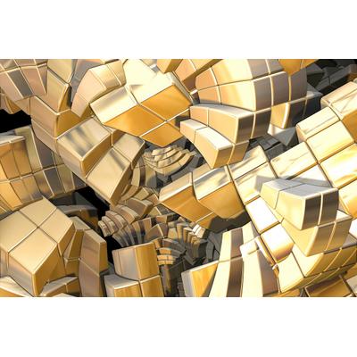 Fototapete PAPERMOON "Fraktale goldene Treppe", bunt, B:2,5m L:1,86m, Vlies, Tapeten