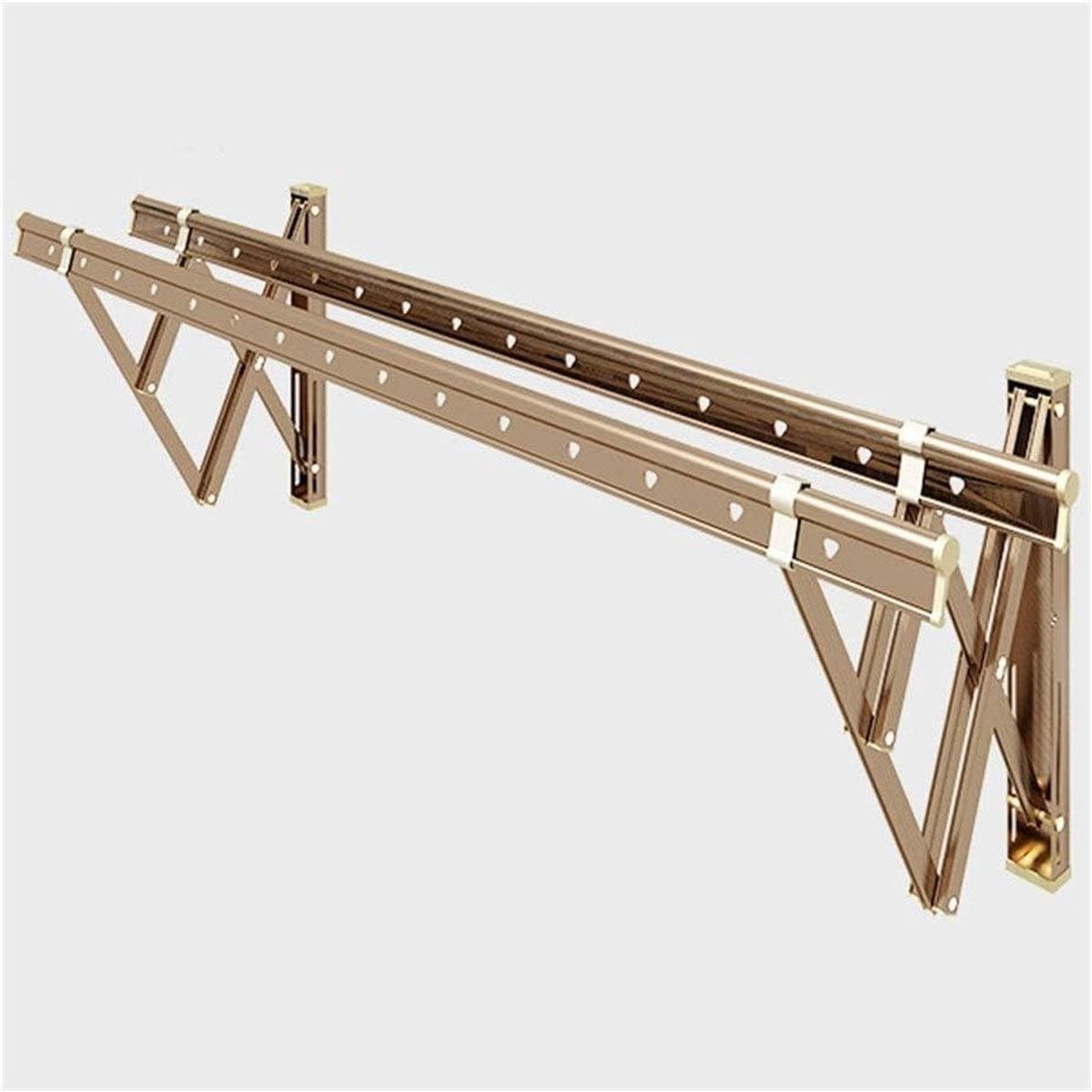 Uitschuifbaar handdoekrek voor wandmontage in goud, 100 cm