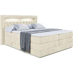 BOXSPRINGBETT NOEL GOLD KING - 160x200 - H3/H4 - Beige