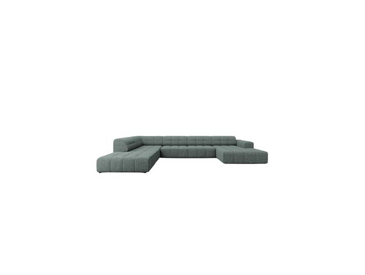 7-Sitzer Design Panorama-Sofa „Chicago“ Chenille Petrol chosen by Bloomingloft