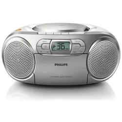 Philips CD-Soundmachine mit Kassette und Radio AZ127/12 - 2 kg - Grau - Tragbarer CD-Player
