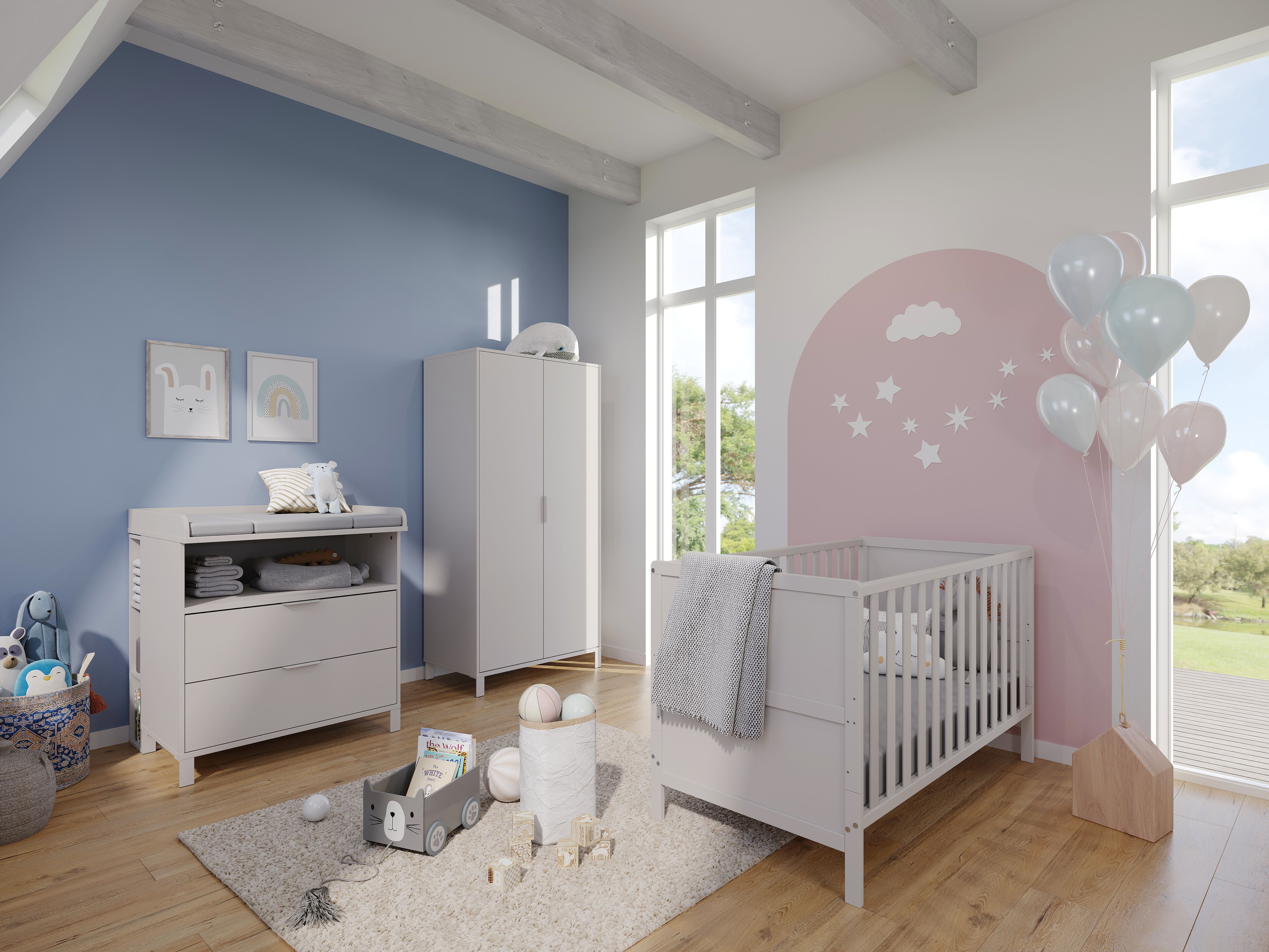 Kinderkleiderschrank GERMANIA "GW-Alkmaar", braun (kaschmir), B:89cm H:180cm T:54cm, Holzwerkstoff, Schränke, Kinderkleiderschrank, mit Kleiderstange aus Metall kaschmir Kaschmir, B/H/T: 89cm x 180cm x 54cm, Türen: 2 Stk.