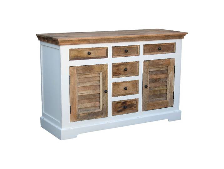 Sideboard mit 6 SK 140x90cm 'Nizza' Mango weiß natur