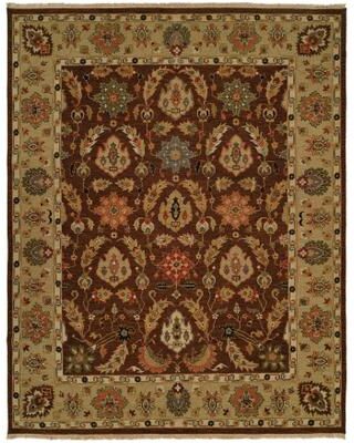 KALATY Traditional Brown Flatweave Wool Area Rug