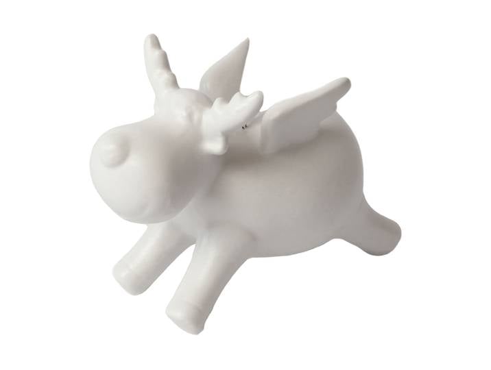 Deko Rentier aus Porzellan, weiss, 12,5 x 6 x 9 cm