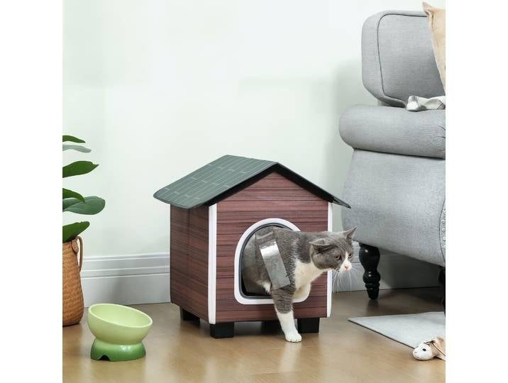 PawHut Maison Chat Surélevée Tissu Oxford 44x42x45 cm Coussin