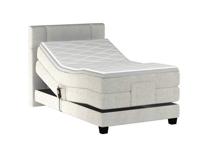 Esposa Boxspringbett, Beige, Kunststoff, Kiefer, vollmassiv, H3, 7,7-Zonen, 100x200 cm, gepolstertes Kopfteil, Stoffauswahl, Schlafzimmer, Bett, Einzelbetten