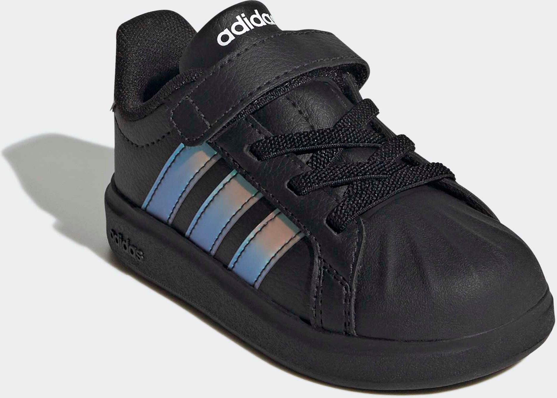 Sneaker ADIDAS SPORTSWEAR "STREETTALK EL I", Jungen, Gr. 27, schwarz (ftwwht2, irides, cweiß), Synthetik, Schuhe Sneaker, inspiriert vom Design des adidas superstar ftwwht2, irides, cweiß 27