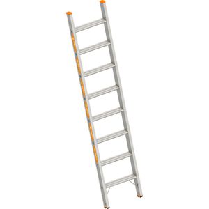 Layher Anlegeleiter Topic 1042, extrabreit, Länge 2,15m, Schwerlastleiter aus Aluminium, mit 8 Stufen