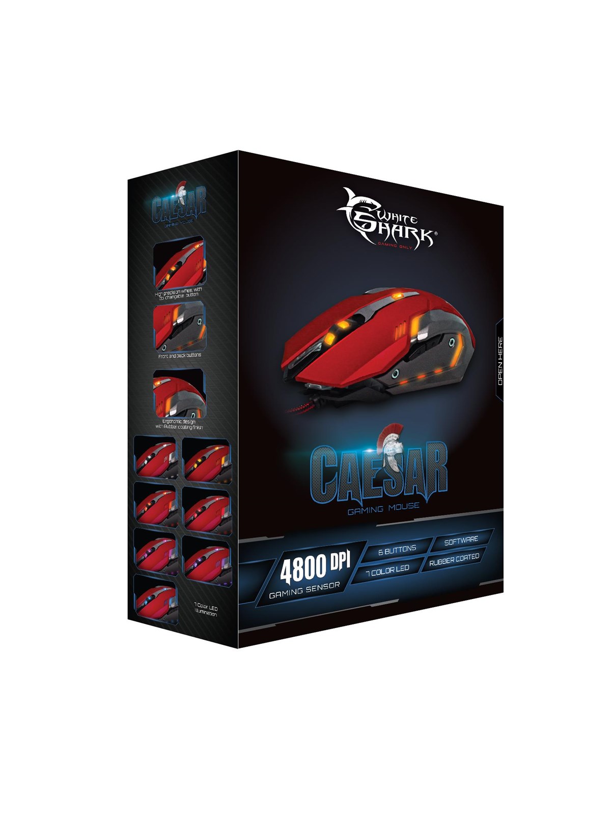 White Shark GM-1604 CAESAR- Red - Gaming Maus (Rot)