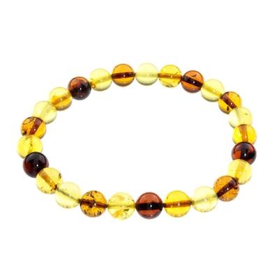 Armband OSTSEE-SCHMUCK "Ostsee-Schmuck Armband Kugel 8 mm Armband Kugel 8 mm", braun, Armbänder, Damen, 19cm, Bernstein, Armband