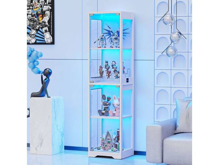 Vitrine en verre - BROTTAR - BROTTAR - Éclairage LED 3 couleurs - Capteur de présence - 40×35×160 cm