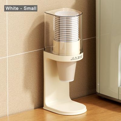 The Handy Homestead Luxury Disposable Cup Holder & Paper Cup Dispenser For Countertop Storage white Small