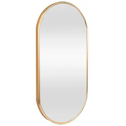 Helloshop26 - Ovaler Wandspiegel 40 x 80 cm gold