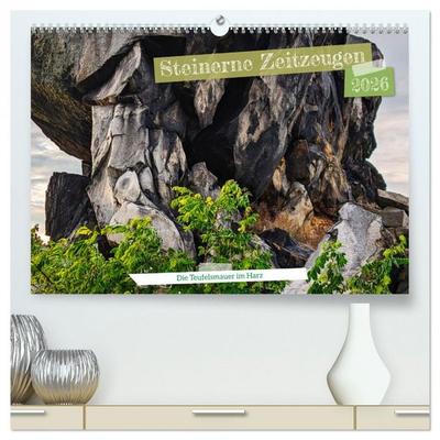 Steinerne Zeitzeugen (hochwertiger Premium Wandkalender 2026 DIN A2 quer), Kunstdruck in Hochglanz