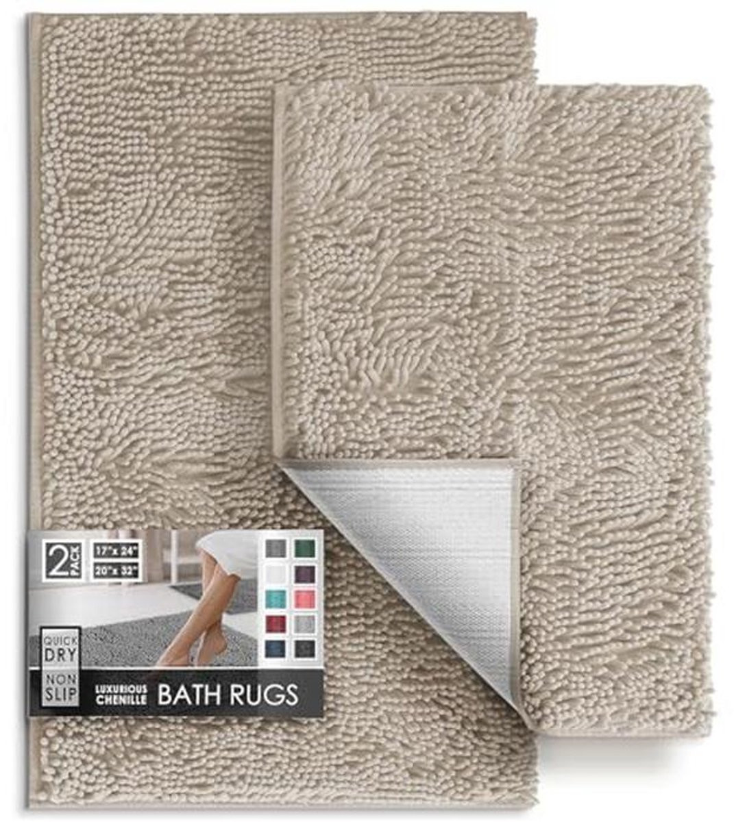 Chenille Badmat met Antislip voor Volwassenen