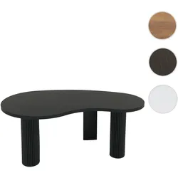 Couchtisch HWC-O29, Beistelltisch Sofatisch, organische Form Melamin Holz, 45x110x60cm ~ Holzoptik schwarz