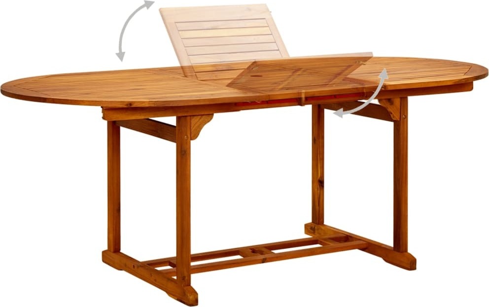 Gartentisch (150-200)x100x75 cm Massivholz Akazie