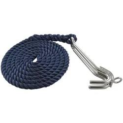 Kettenkralle mit gespleißtem Seil, A4/PP, für Kette 8mm, Seil 14mm (3m)