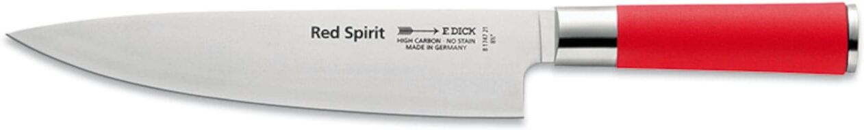 Kochmesser F. DICK "Red Spirit", silber (edelstahlfarben), Klingenlänge 21cm, X50 CrMoV15 Klingenstahl, Kochmesser, Kochmesser, 21 cm