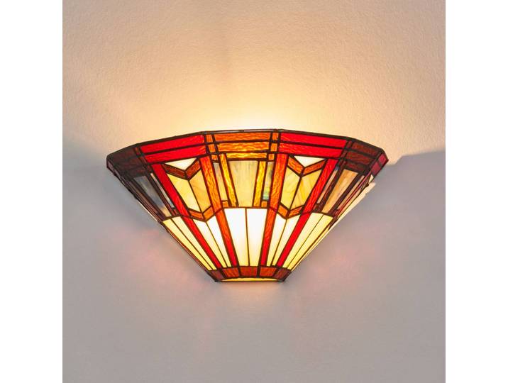 Artistar Tiffany Wandlampe LILLIE, dimmbar, Multicolour, für Wohn- / Esszimmer, Glas, Tiffany, Wandleuchte, Wandlampe Innen