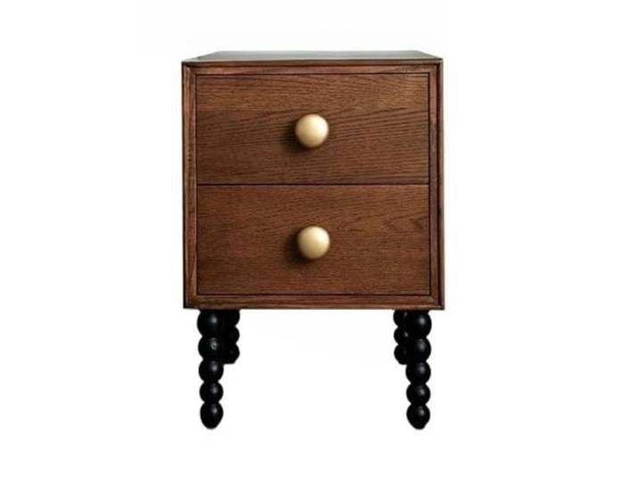 Zimmer Vintage Nachttisch mit Schubladen, Schlafzimmerschrank(Bruin)